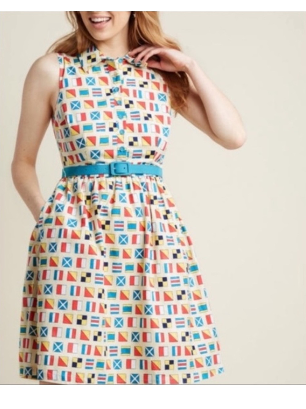 ModCloth Fit The Function shirt dress in sailing flags